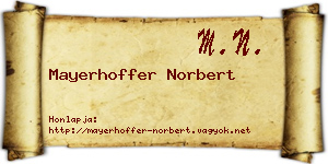 Mayerhoffer Norbert névjegykártya