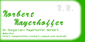 norbert mayerhoffer business card